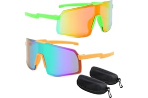 swanoble 2 Pairs UV400 Kids Sports Sunglasses for Boys Girls Cycling Baseball Golf Youth Softball Sunglasses Age 3-12