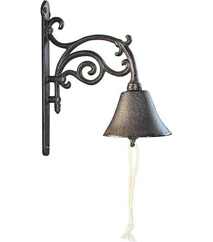 Cast Iron Bear Bell With Welcome Sign For Front Gate, Garden