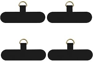 takyu Phone Tether Tab, 4 Pack Universal Phone Safety Tether Connector Without Adhesive Fit for Most Smartphones (Black)