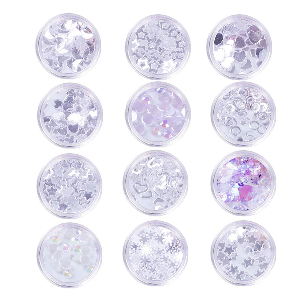 YOFASEN 12 Pack Face Glitter - Chunky Glitter Crafts Christmas Makeup Glitter Decoration Sequins Festival Glitter for Hair, Body, Cheeks and Nails, Pink 2