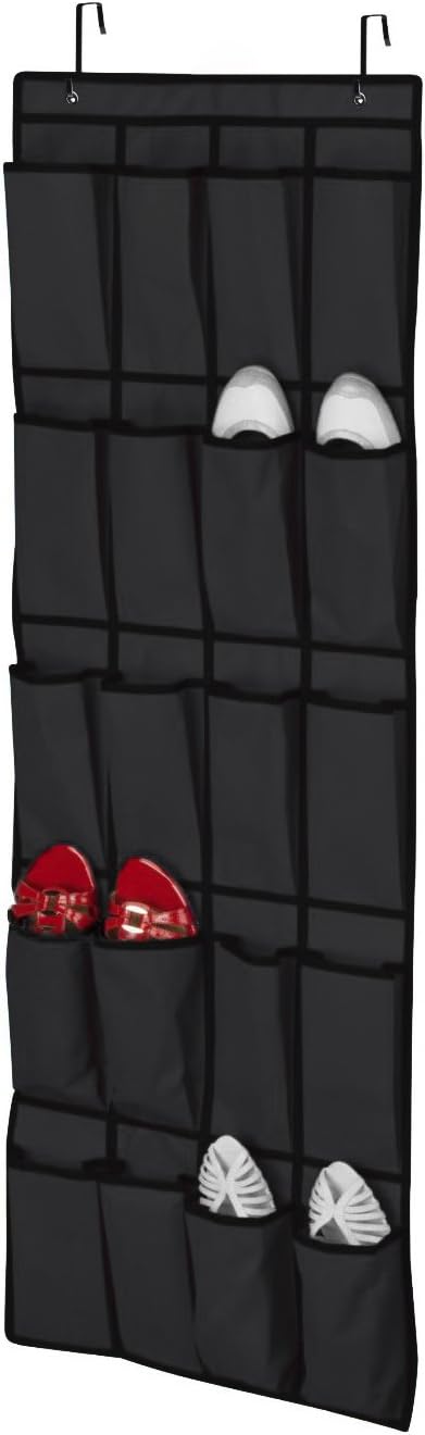 eLifeStore 20 Pockets Door Hanging Shoe Organiser Storage Rack Bag Box Wardrobe Hook,Black