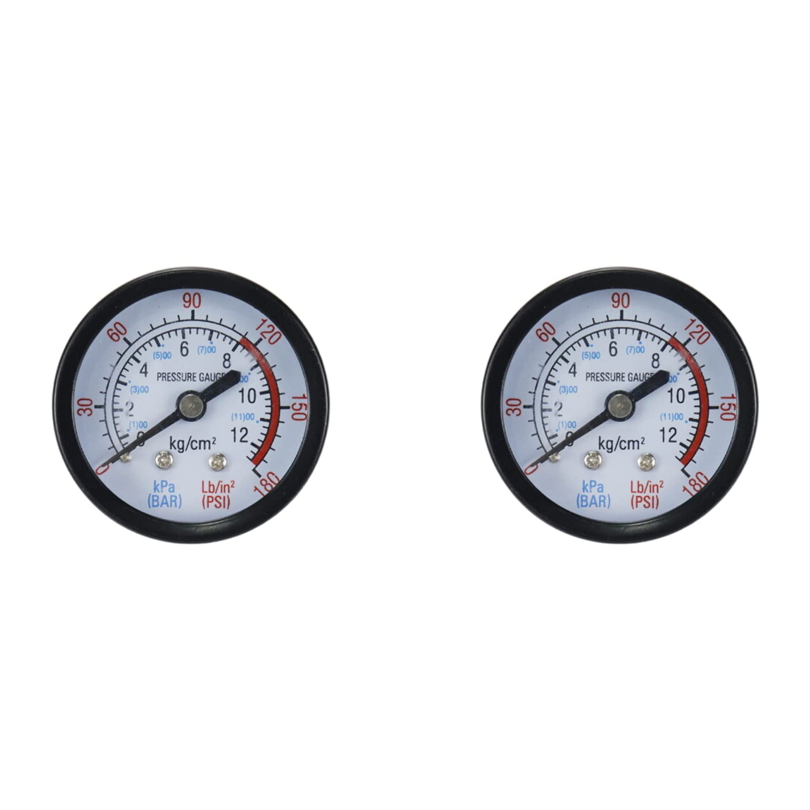 Photo 1 of Rannb Air Pressure Gauge 1/4" NPT Center Back Mount Air Compressor Pressure Gauge 2" Dial -2pcs