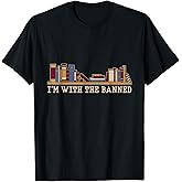 Funny Retro I'm with The Banned Books T-Shirt Small