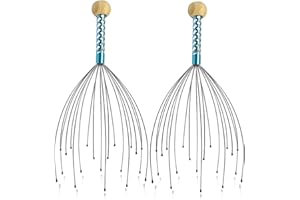2 Pcs Scalp Massager Tool, Head Massager Scratcher Tingler with 12 Fingers Metal Hair Scalp Scratcher for Deep Relaxation Bir