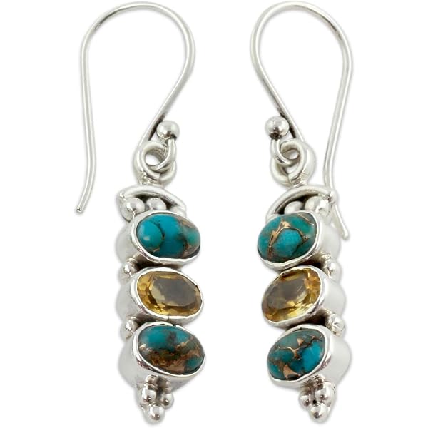 Orecchini Pendente NOVICA In Argento 925 Con Granato E Perle D'acqua Dolce - Design Neeru Goel 'Kolkata Sparkle'