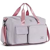 FIORETTO Women's Gym Duffle Bag with Shoes Compartment, 37L Capacity, Ideal for Travel, Gym, Sports, Duffel, Weekender