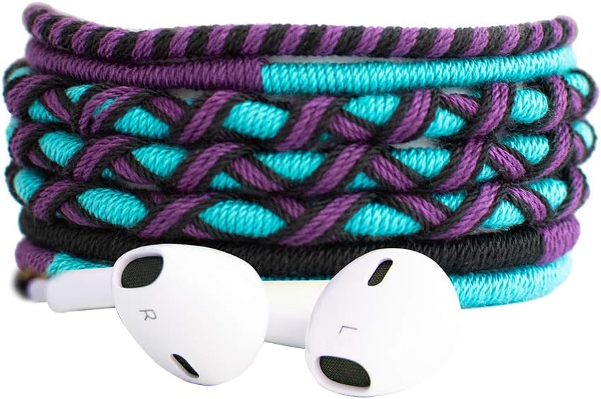 Crossloop Designer Series 3.5mm Universal in-Ear Headphones with Mic and Volume Control (Sky Blue, Purple & Black)