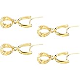 uxcell 4Pcs 925 Sterling Silver Pinch Bail, 14mm Pendant Clasp Pendant Bail Connector Pinch Clip Bail Clasp for Jewelry Making Supplies Bracelet Necklace DIY Craft, Gold
