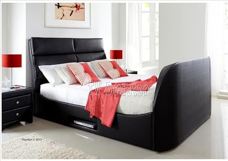 King Size Tv Bed Black Wynn Frame Only Amazon Co Uk