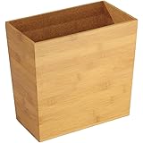 InterDesign Formbu Rectangular Wastebasket – Home or Office Trash Can, Bamboo