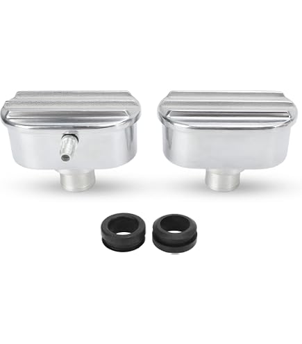 Black Finned Oval Air & PCV Breather Combo – Fits SBC, BBC, SBF, BBF Valve Covers