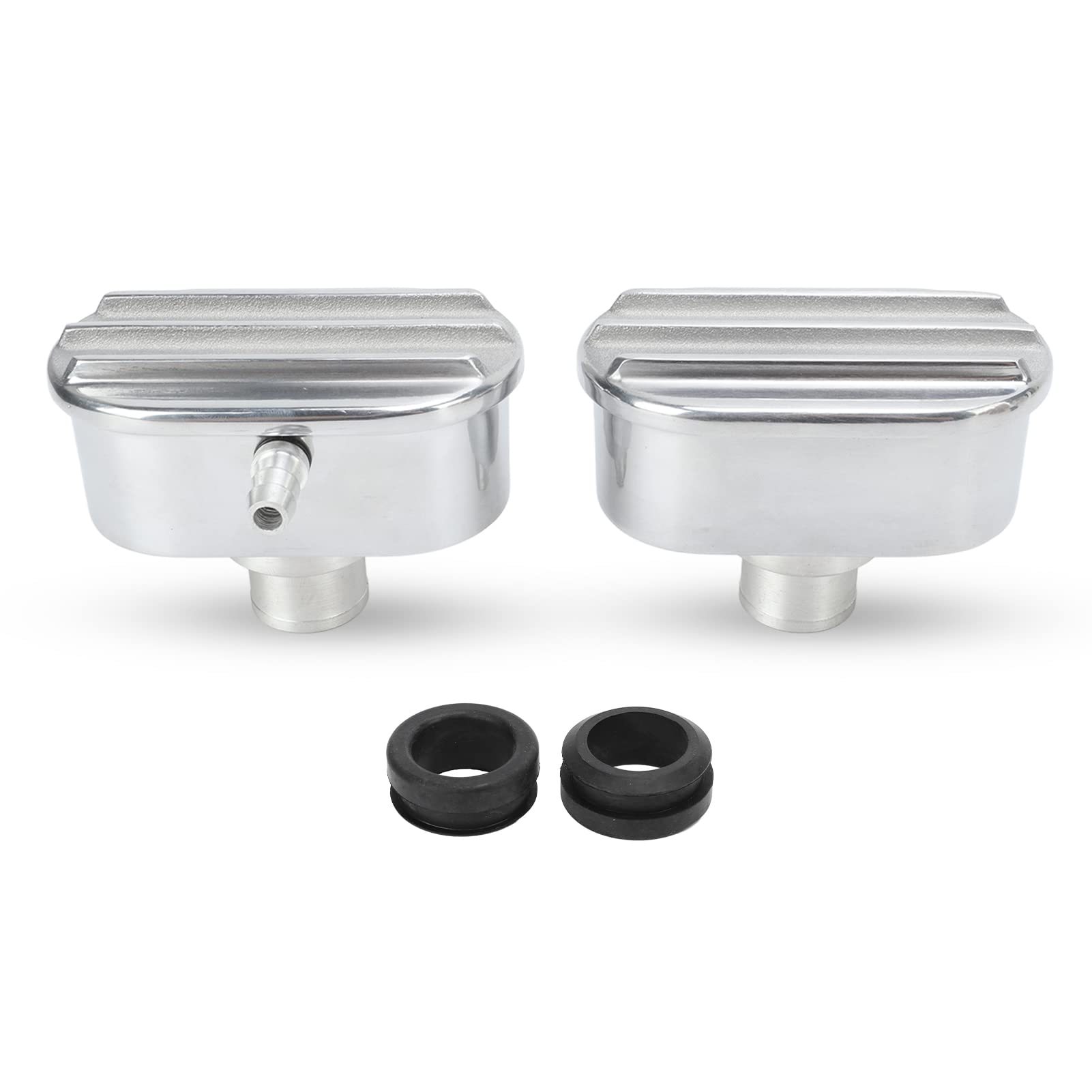 Photo 1 of Tbest Finned Valve Cover Breather,Aluminum Valve Cover Breather PCV Combo Kit Finned Oval Polished 6100FP for Replacement
