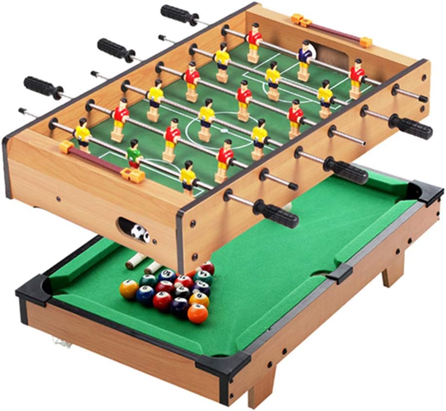 Foosball Table, Combination Game Table 2 in 1 Multiplayer Football/Billiards Table Game Set Suitable for Adults and Children