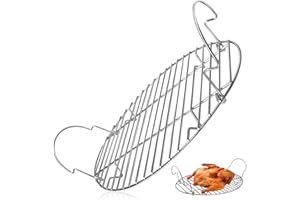 ZEELONA 16.5inch Oval Roasting Rack for Oven, Stainless Steel Cooling Rack with Handle Wire Rack for Cooking, Grilling, Dryin