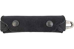 Hide & Drink, Harmonica Case Handmade from Full Grain Leather, Vintage Style, Instrument Protector, Musician Accessories :: Charcoal Black