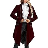 SUPLEAP Women's Victorian Gothic Vintage Tailcoat Pirate Jacket Steampunk Long Coat