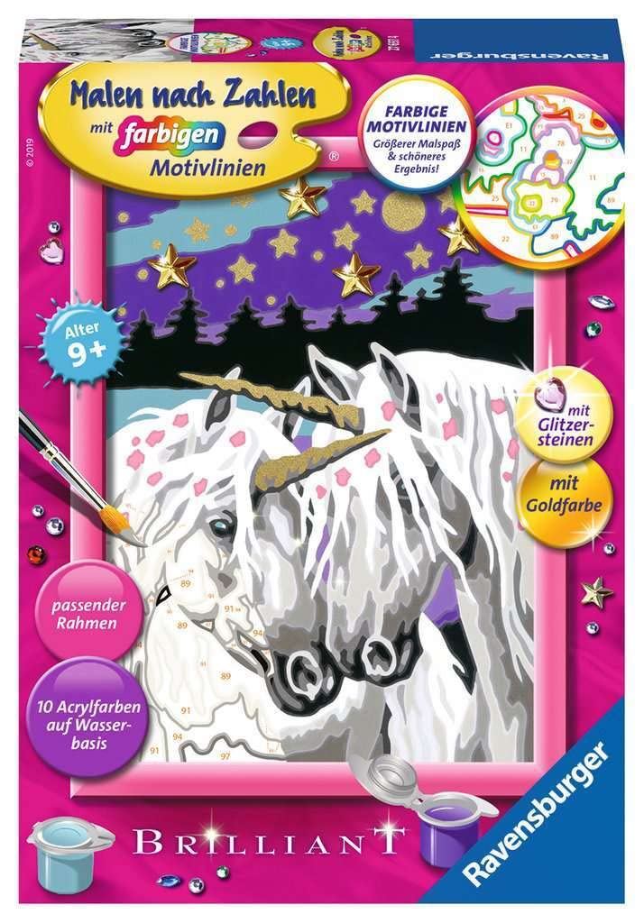 Ravensburger Paint by Numbers 27697 - Unicorn Love - For Children from 9 Years