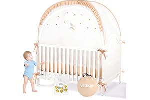 VEIZXUN Safety Stars Crib Tent to Keep Baby from Climbing Out,Woderful Breathable Pop-up Mosquito Net Protable Baby Tent