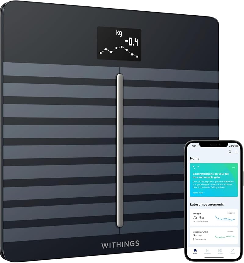 Withings Body Cardio Premium Wi-Fi Body Composition Smart Scale Black