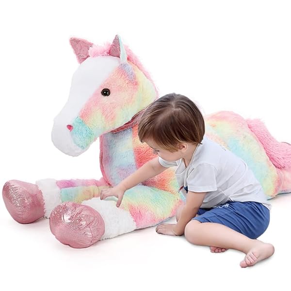 TEZITUOR 47 INCH LARGE HORSE STUFFED ANIMAL TOY,...