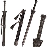 High Strength Polypropylen Plastic Sword Ancient Style Embroidery Spring Sword with Sheath for Practice and Training