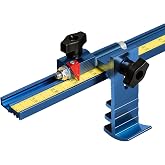 POWERTEC Miter Saw Fence for Miter Saw, Drill Press &amp; Radial Arm Saw, Includes T Track Stop Kit, Tape Measures and T Track Fence Cap, T Track Accessories for Woodworking (71742)