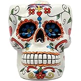 White Tribal Day of The Dead Crucifix Rosario Sugar Skull Drink Coffee Mug Cup Ceramic