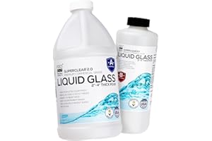 SUPERCLEAR Deep Pour Epoxy Resin Liquid Glass 0.75 Gallon / 96 oz Kit, 2-4 inch Super Clear Amazing Flow Casting Resin Kit, High Temp Heat UV Resistant Food Safe Epoxy, Bubble Free Low Viscosity