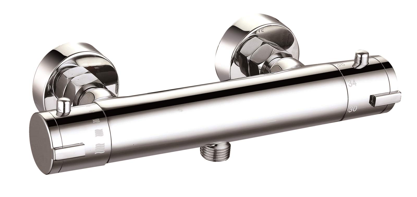 VeeBath Geo Luxury Thermostatic Round Bar Mixer Shower Valve Tap Chrome