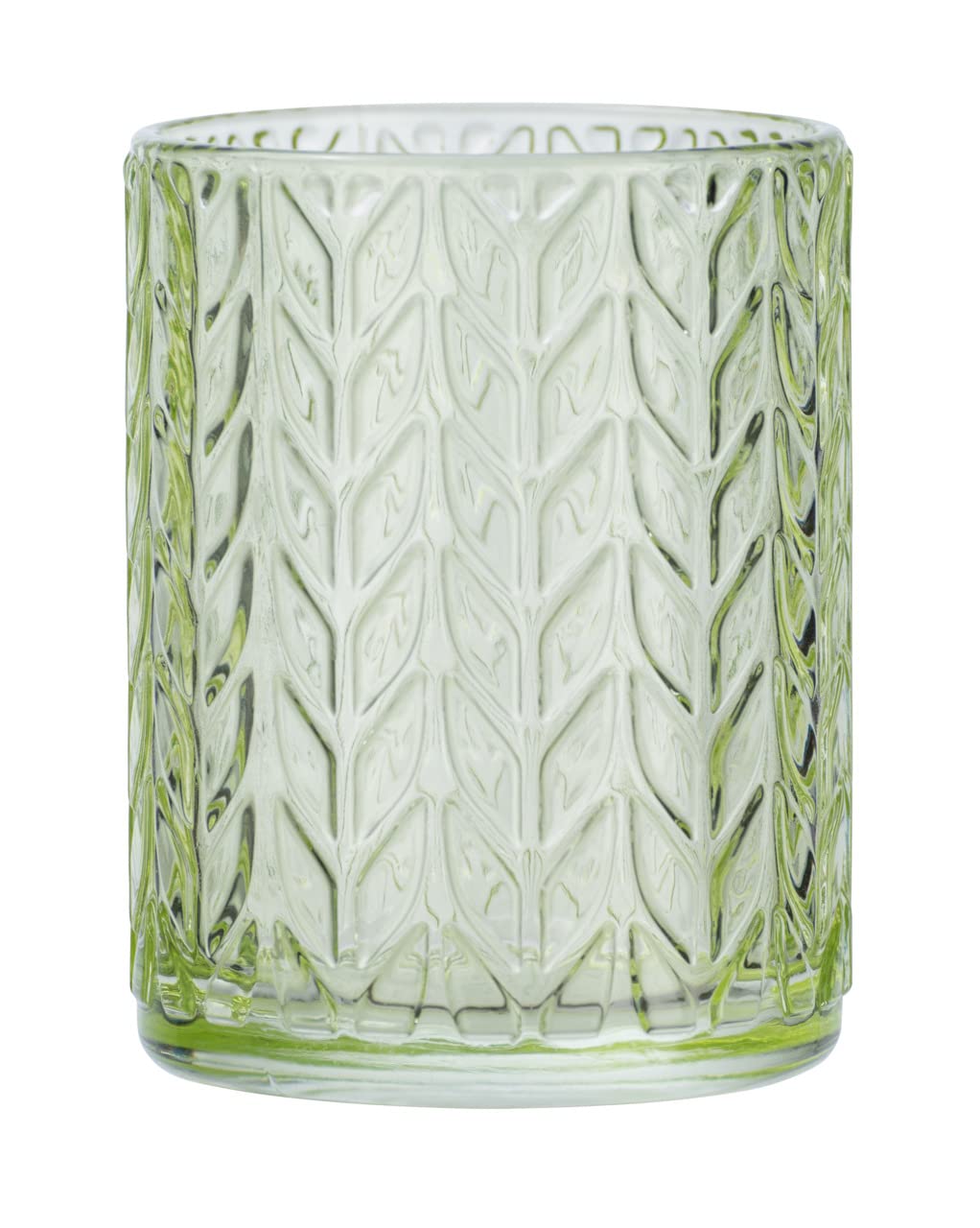 WENKO Vetro Glass Toothbrush Tumbler, Round Toothbrush Holder for Toothbrushes & Toothpaste, Green