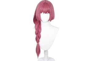 XIONGXIONGLE Cosplay Wig Anime Bocchi the Rock Hiroi Kikuri Pink Red Wig with Braids Women High Temperature Silk Hair Replacement Wigs for Girl Costumes Party Christmas Halloween Daily Wear(Hiroi Kikuri)
