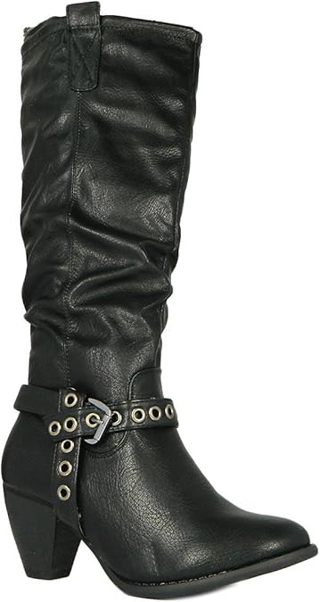 medium heel knee high boots