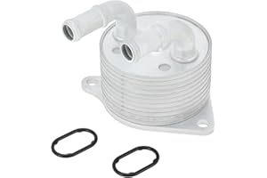 VekAuto No.68373829AA/68369628AA Engine Oil Cooler for Jeep Compass 2018-2022 2.4L L4 Aluminum Automatic Transmission Oil Cooler with Gaskets