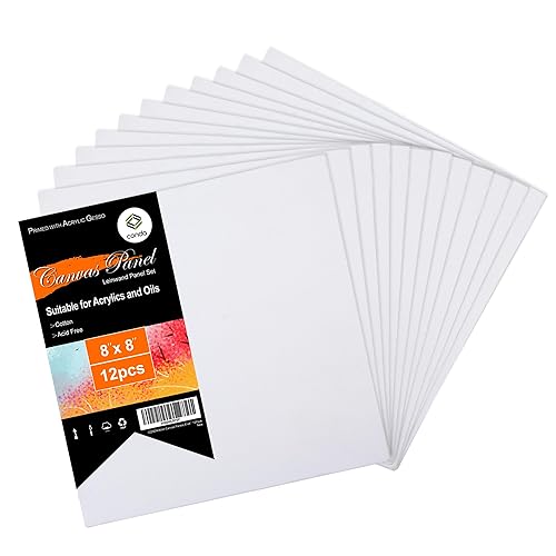 CONDA Artist Canvases for Painting x inch, 12 Pack, Primed