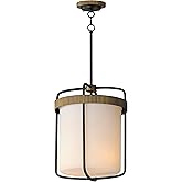 Maxim Lighting 32653SWBKAB I Ruffles Collection 18 Inch Three Light Ceiling Pendant I Black and Antique Brass Finish I Modern