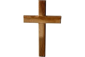 Spring Nahal Jerusalem Olivewood Christian Cross – Handcrafted Religious Cross Made in Bethlehem from Holy Land Olive Wood - 