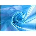 MDS Pack of 85 Yard Sheer Organza Fabric for Wedding Party Home Event Banquet Decorations, Backdrop Curtain Craft Dress Sewing Fashion DIY Crystal Organza Tulle Fabric Bolt 44” Wide - Blue