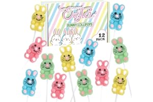 RBBZ PARTY Bunny Lollipops - Easter Candy - 12 Individually Wrapped Suckers - Easter Basket Stuffers - Candy Dish - Egg Hunt