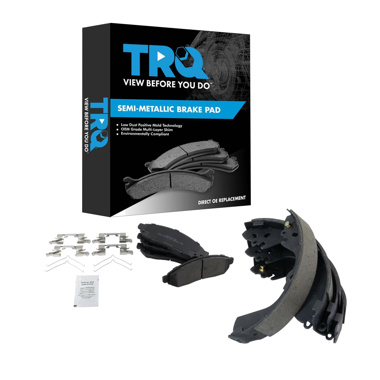 TRQ Front Brake Pads Semi Metallic Compatible with 2015-2018 Chevrolet City Express 2013-2020 Nissan NV200 Image