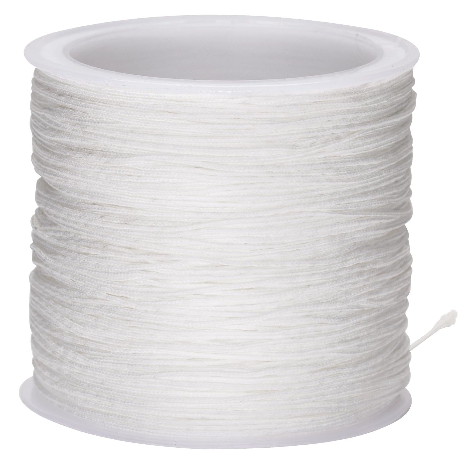G2PLUS 0.8mm White Nylon Satin Braided Cord, 100m Roman Blind Jewelry Making Cord for Necklace, Bracelets and Beading