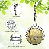 OFFCUP Fat Ball Bird Feeder 4pc Metal Holder S Hooks Outdoor Garden Black view 3