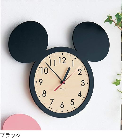 Amazon Co Jp ベルメゾン ディズニー 時計 壁掛け 置き 掛け時計 カラー ブラック ホーム キッチン