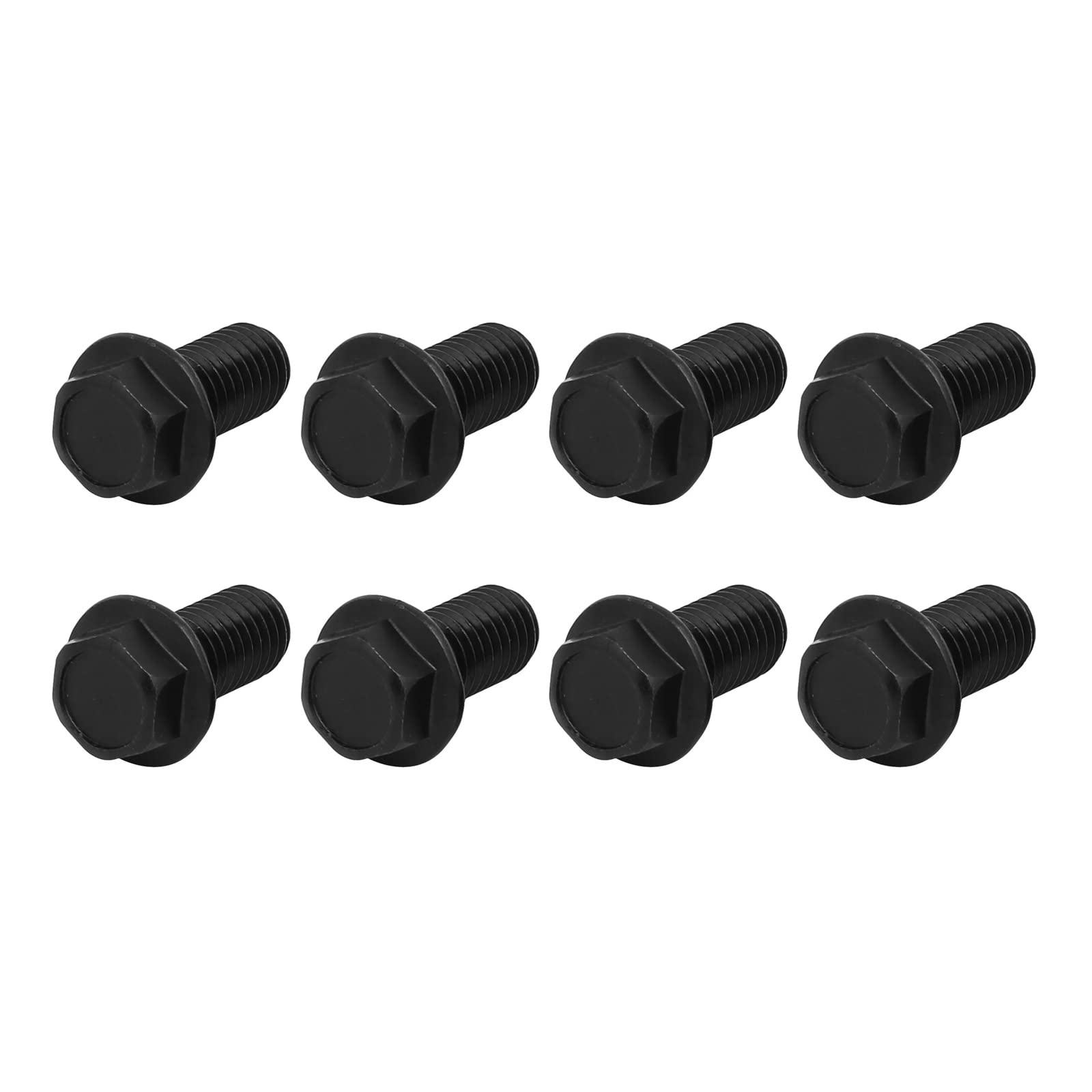 METALLIXITY Flanged Hex Head Bolts (M8x16mm) 8pcs, Left Hand Hexagon Bolt Reverse Thread Screw - for House Construction Machine Fasteners