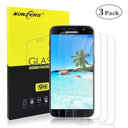 NONZERS Panzerglasfolie für Galaxy S7, [3 Stück] 9H Härte, Anti-Kratzen, Anti-Öl, Anti-Bläschen, Kratzer und Fingerabdrücke 3