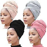 Nonbongoy Head Wraps for Black Women Stretch Headwraps Large Hair Wraps Hijab Scarves for Muslim Head Scarf Turban Headbands