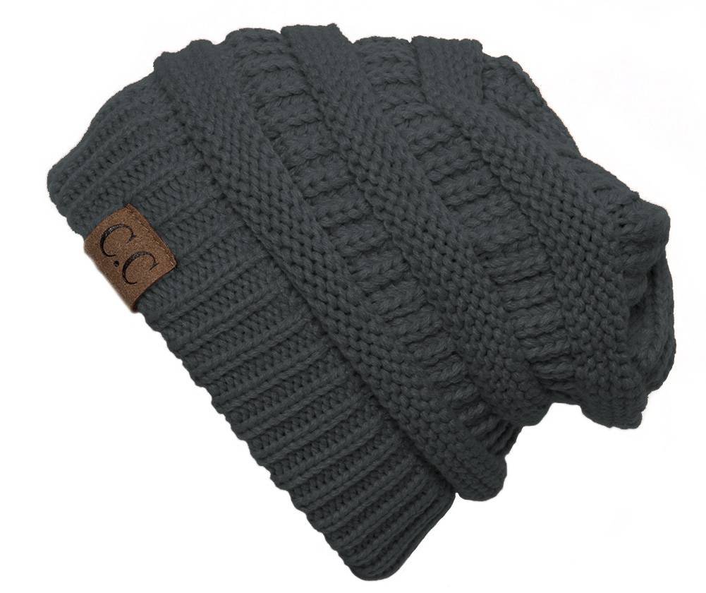 C.C Trendy Warm Chunky Soft Stretch Cable Knit Beanie Skully