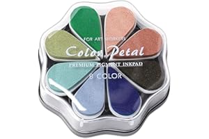 WUMUZAI 8 Colors Stamp Ink Pad, Washable Ink Pads for Stamping, Rainbow Stamp Pads, Craft Thumbprint Ink Pad, Color Petal Ink