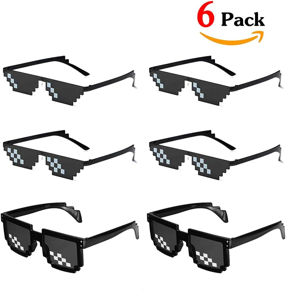 LAKIND MLG Glasses 6Pack MLG Sunglasses Pixelated Sunglasses MLG