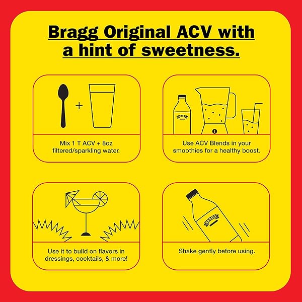 BRAGG ORGANIC APPLE CIDER VINEGAR HONEY BLEND WITH THE MOTHER – 16 FL OZ – RAW AND UNFILTERED