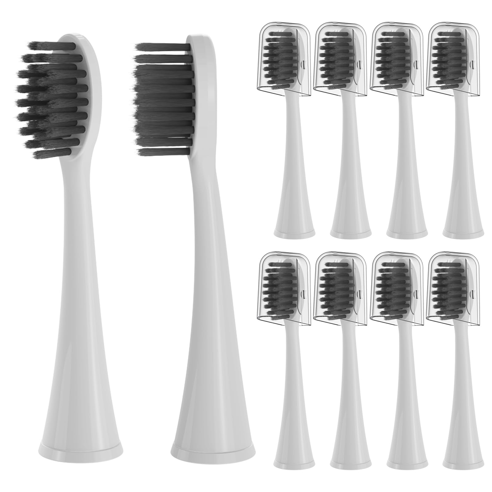 Photo 1 of 10 Pack Replacement Toothbrush Head Compatible with Burst Electric Toothbrush, YMPBO Toothbrush Heads for Burst Sonic Toothbrush, Deep Cleaning Bristle Design, White